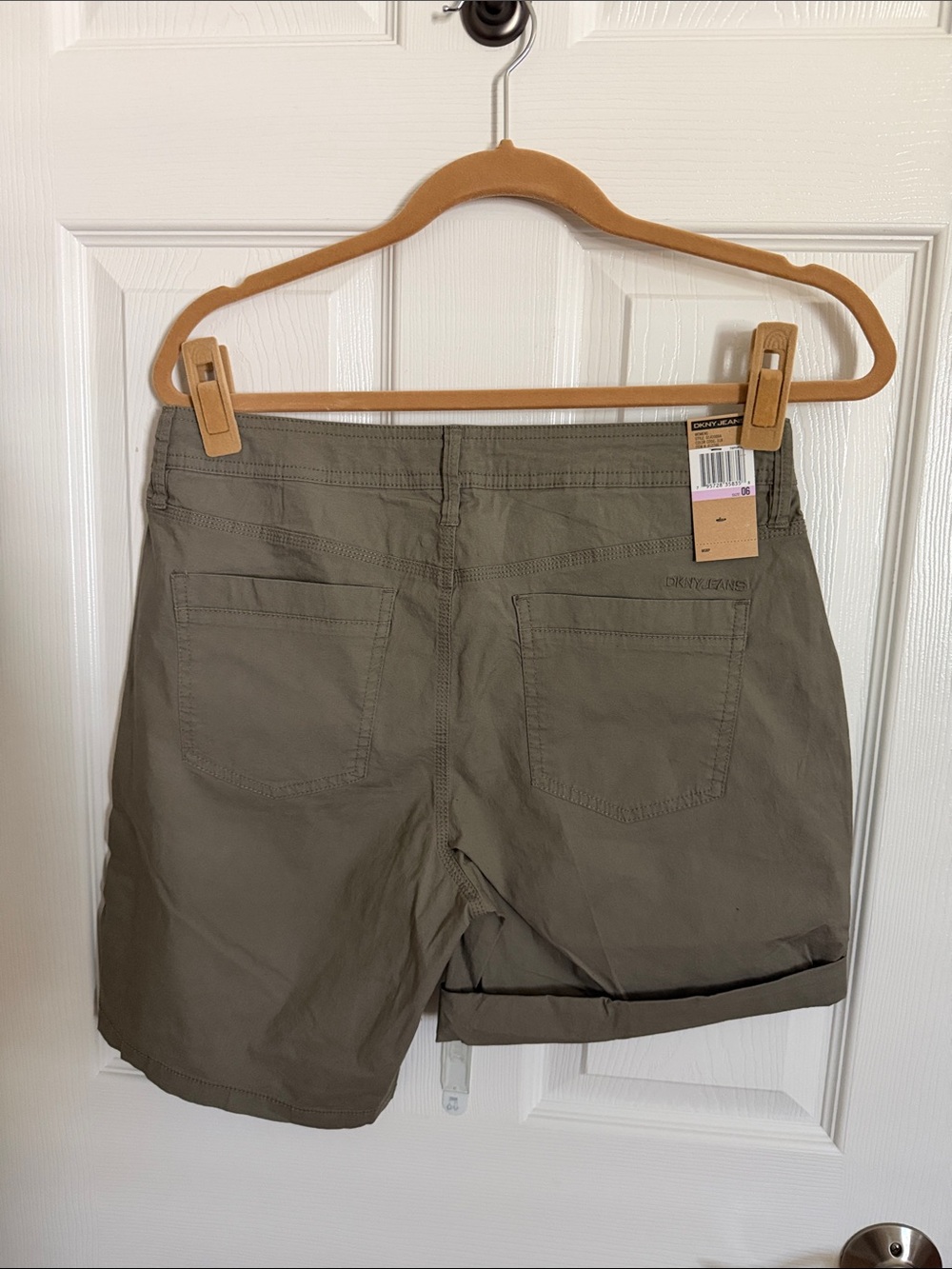 Dkny Olive Utility Cuffed Bermuda Shorts